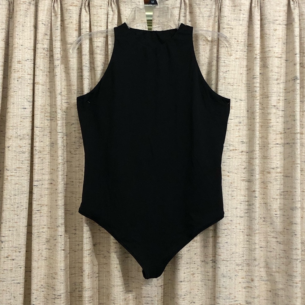 PINK Victoria's Secret Black High Neck Bodysuit